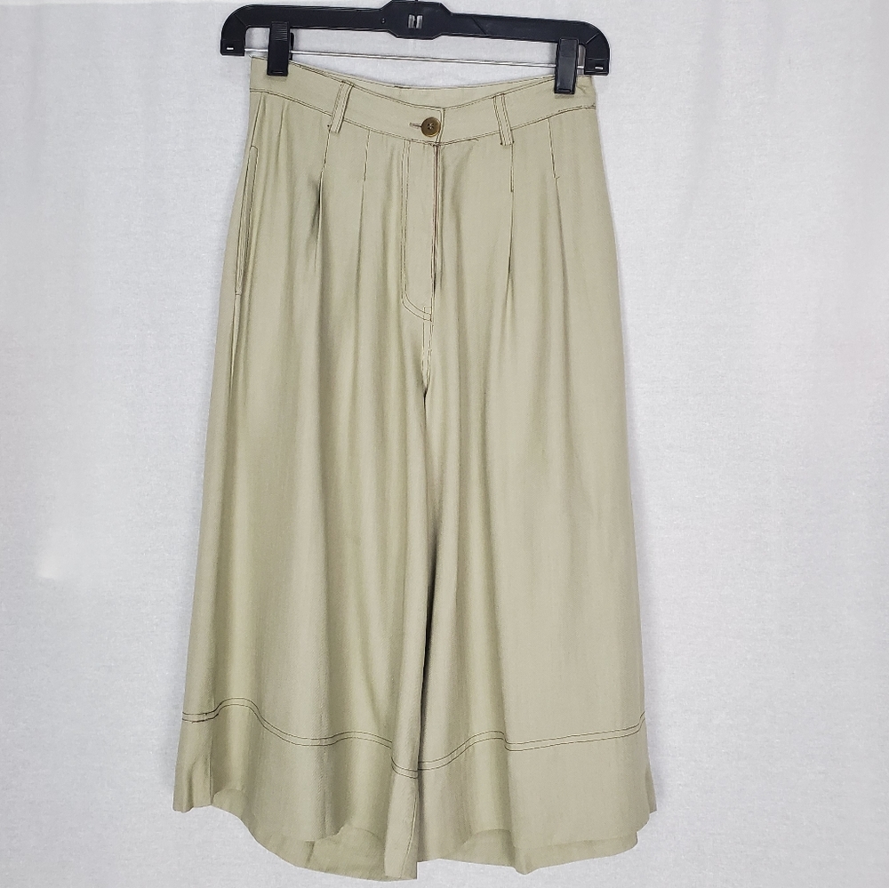 Valija Cream Culote Cropped Pants
